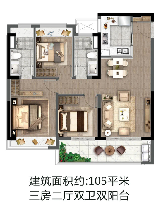 时代芳华3室2厅2卫