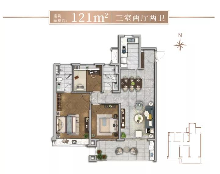 雅居乐汇港城3室2厅2卫