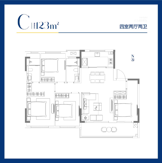 江悦兰园123㎡户型图