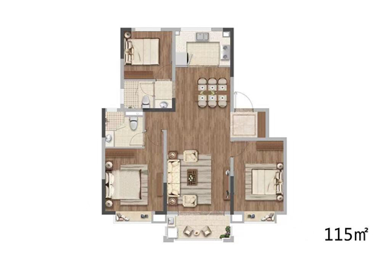 中建熙元府115㎡户型图