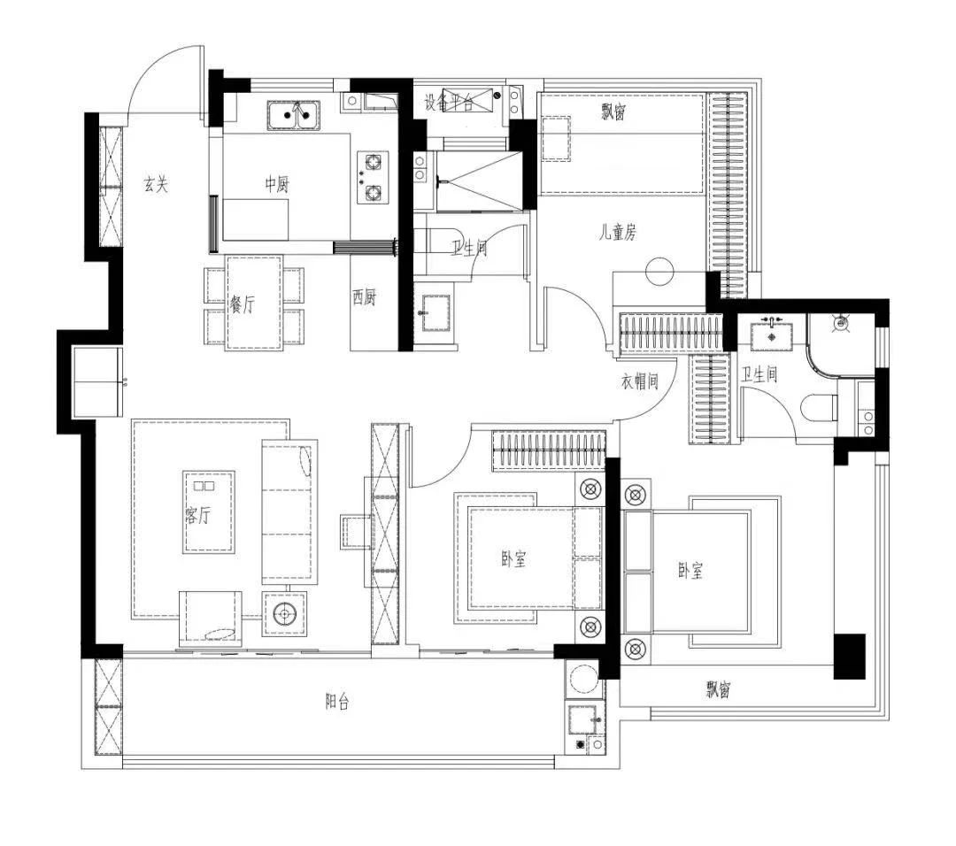 建发璞云116㎡户型图