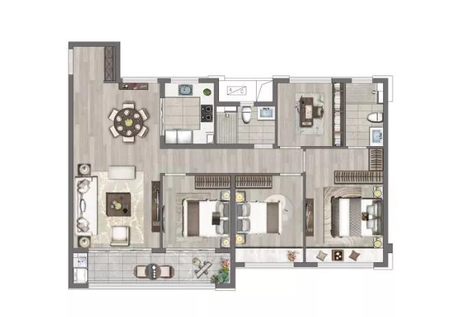 建发和章127㎡户型图