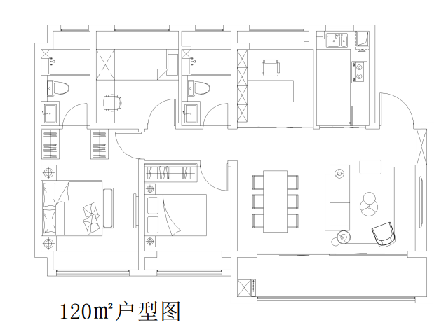 星叶燕尚玥府120㎡户型图